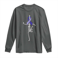 Faith ALS Awareness Long Sleeve Shirt Blue Ribbon Motivational