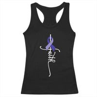 Faith ALS Awareness Racerback Tank Top Blue Ribbon Motivational
