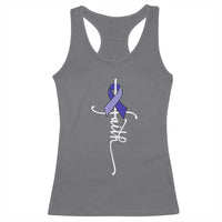 Faith ALS Awareness Racerback Tank Top Blue Ribbon Motivational