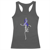 Faith ALS Awareness Racerback Tank Top Blue Ribbon Motivational