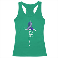 Faith ALS Awareness Racerback Tank Top Blue Ribbon Motivational