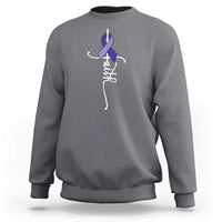 Faith ALS Awareness Sweatshirt Blue Ribbon Motivational