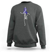 Faith ALS Awareness Sweatshirt Blue Ribbon Motivational