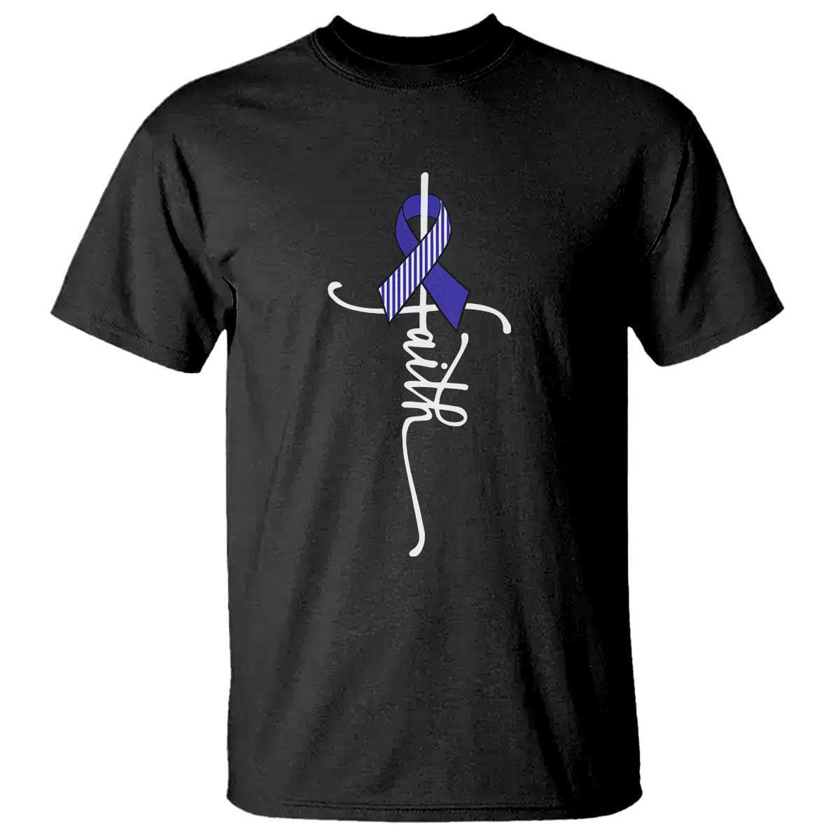 Faith ALS Awareness T Shirt Blue Ribbon Motivational