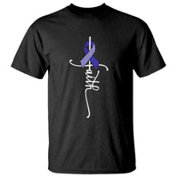 Faith ALS Awareness T Shirt Blue Ribbon Motivational