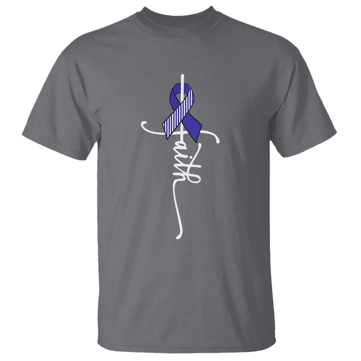 Faith ALS Awareness T Shirt Blue Ribbon Motivational