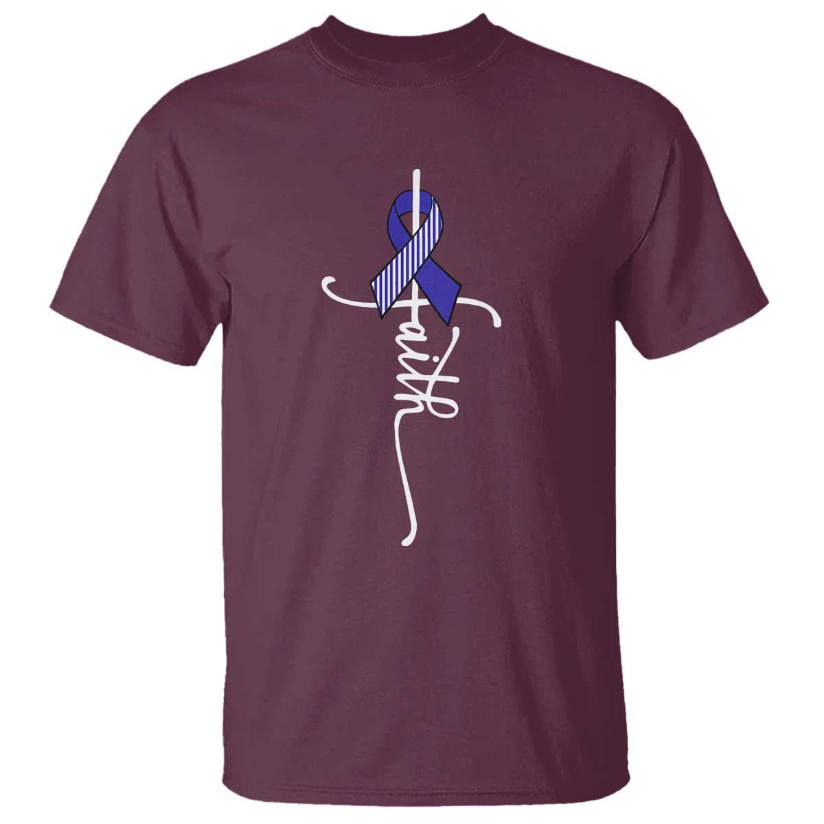 Faith ALS Awareness T Shirt Blue Ribbon Motivational