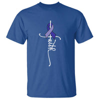 Faith ALS Awareness T Shirt Blue Ribbon Motivational