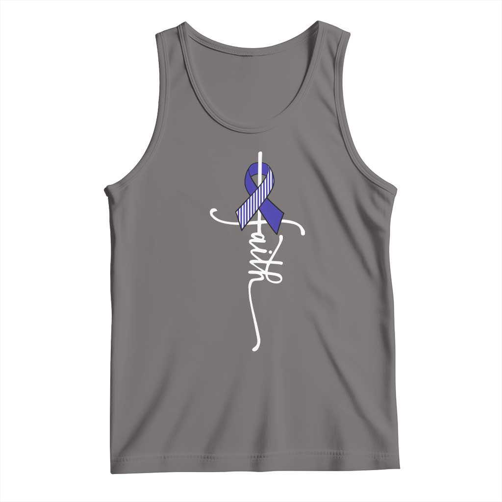 Faith ALS Awareness Tank Top Blue Ribbon Motivational