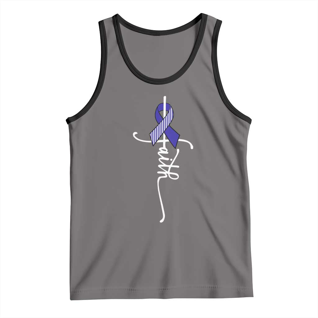 Faith ALS Awareness Tank Top Blue Ribbon Motivational