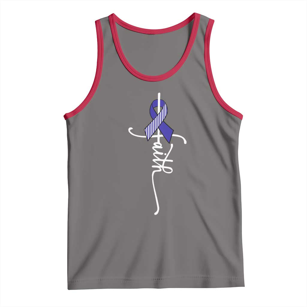 Faith ALS Awareness Tank Top Blue Ribbon Motivational