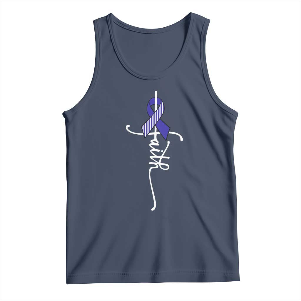 Faith ALS Awareness Tank Top Blue Ribbon Motivational