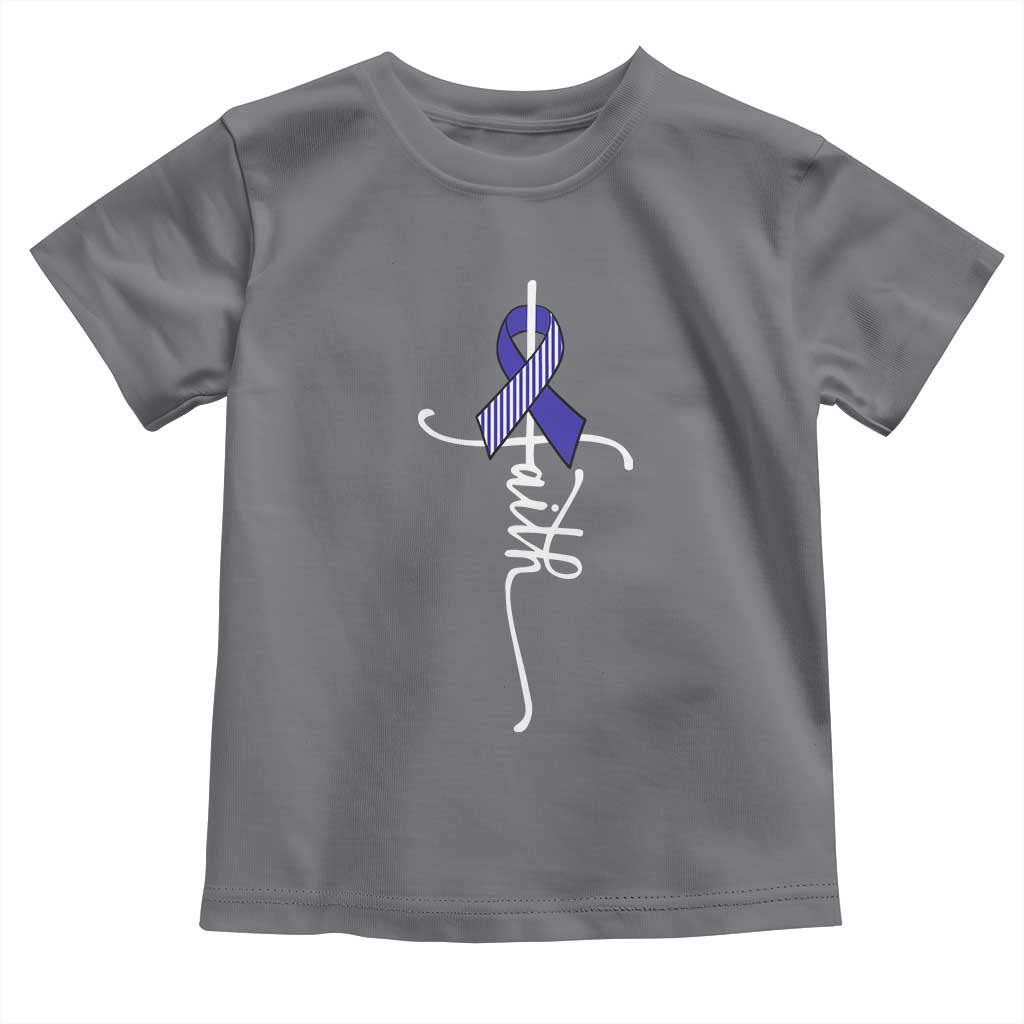 Faith ALS Awareness Toddler T Shirt Blue Ribbon Motivational