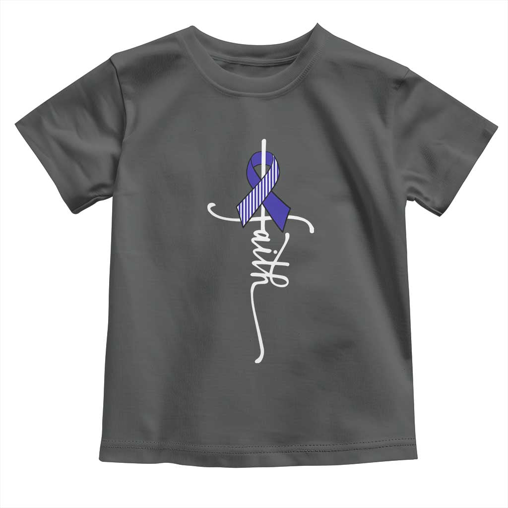 Faith ALS Awareness Toddler T Shirt Blue Ribbon Motivational