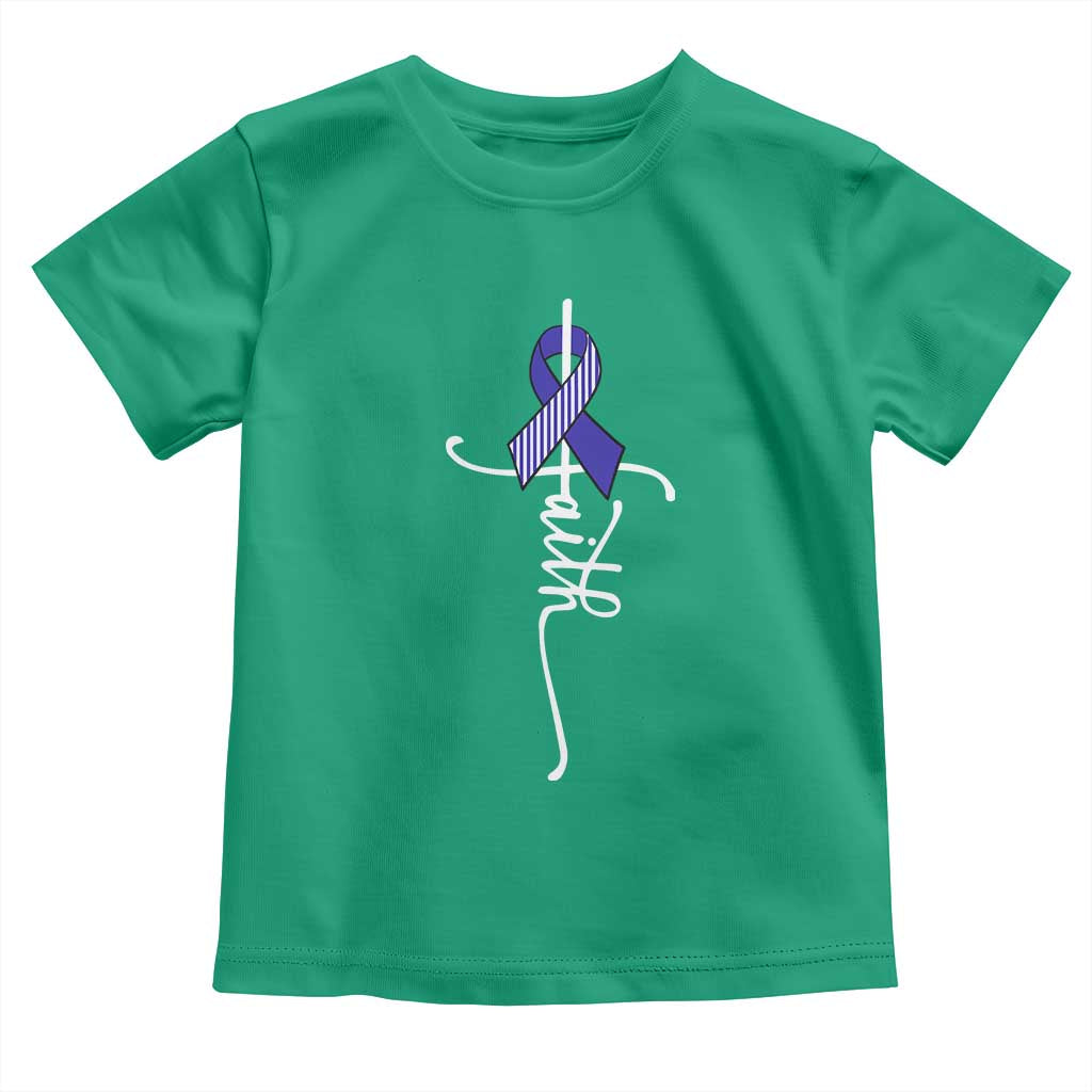 Faith ALS Awareness Toddler T Shirt Blue Ribbon Motivational