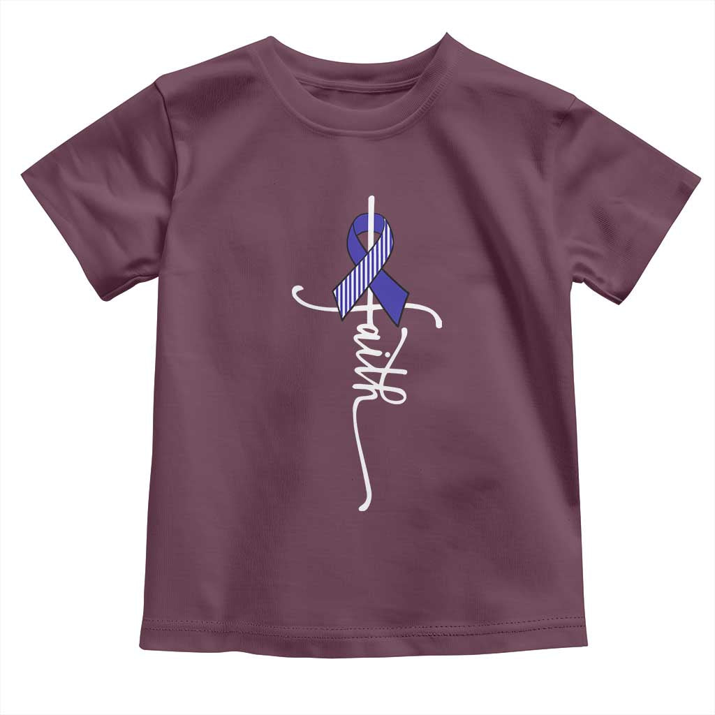 Faith ALS Awareness Toddler T Shirt Blue Ribbon Motivational
