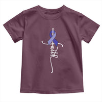 Faith ALS Awareness Toddler T Shirt Blue Ribbon Motivational