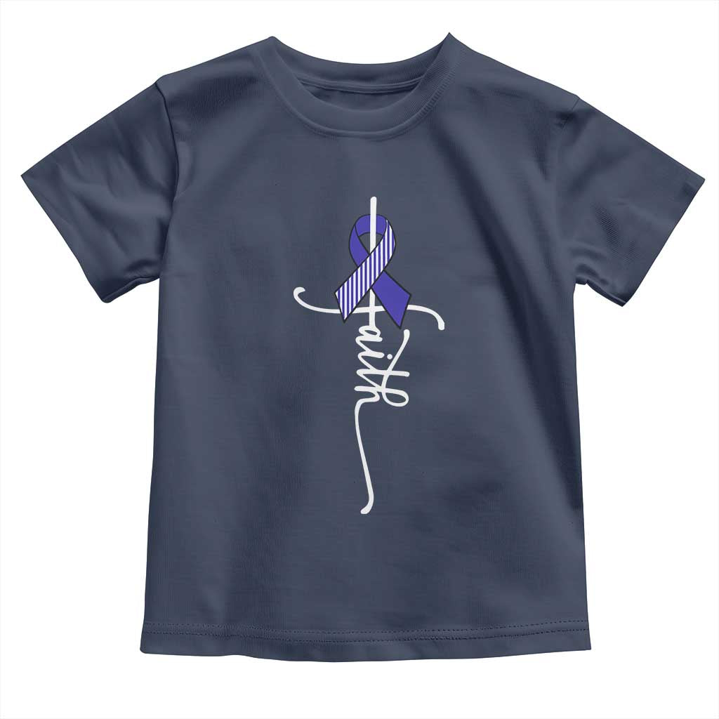 Faith ALS Awareness Toddler T Shirt Blue Ribbon Motivational