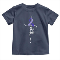 Faith ALS Awareness Toddler T Shirt Blue Ribbon Motivational