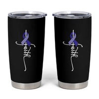 Faith ALS Awareness Tumbler Cup Blue Ribbon Motivational