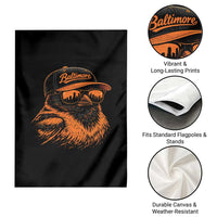 Retro Baltimore Garden Flag City Pride Oriole With Sunglasses