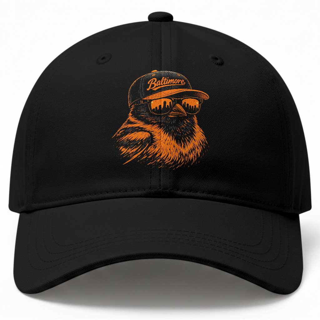 Retro Baltimore Baseball Cap City Pride Oriole With Sunglasses