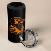 Retro Baltimore 4 in 1 Can Cooler Tumbler City Pride Oriole With Sunglasses