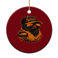 Retro Baltimore Ceramic Ornament City Pride Oriole With Sunglasses