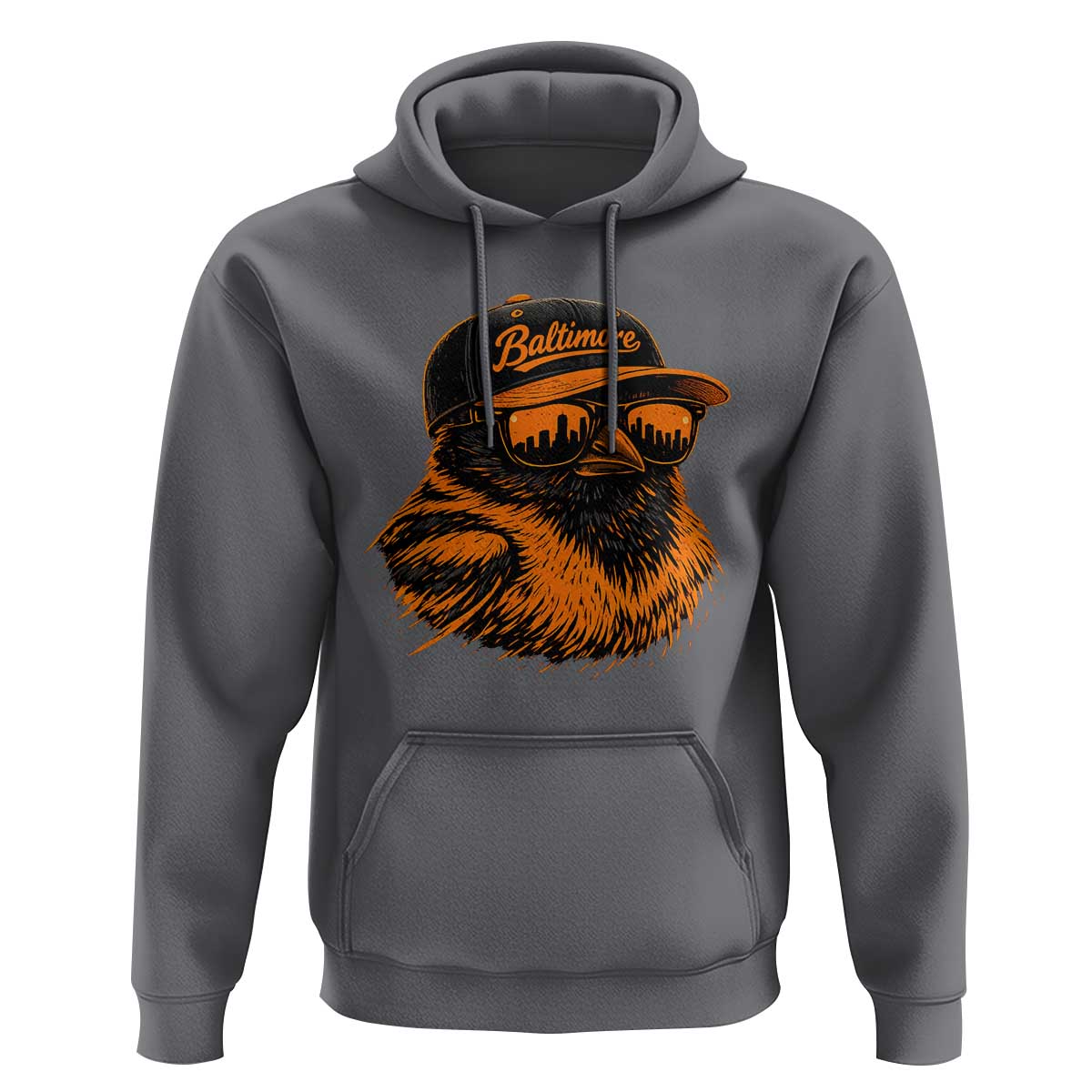 Retro Baltimore Hoodie City Pride Oriole With Sunglasses