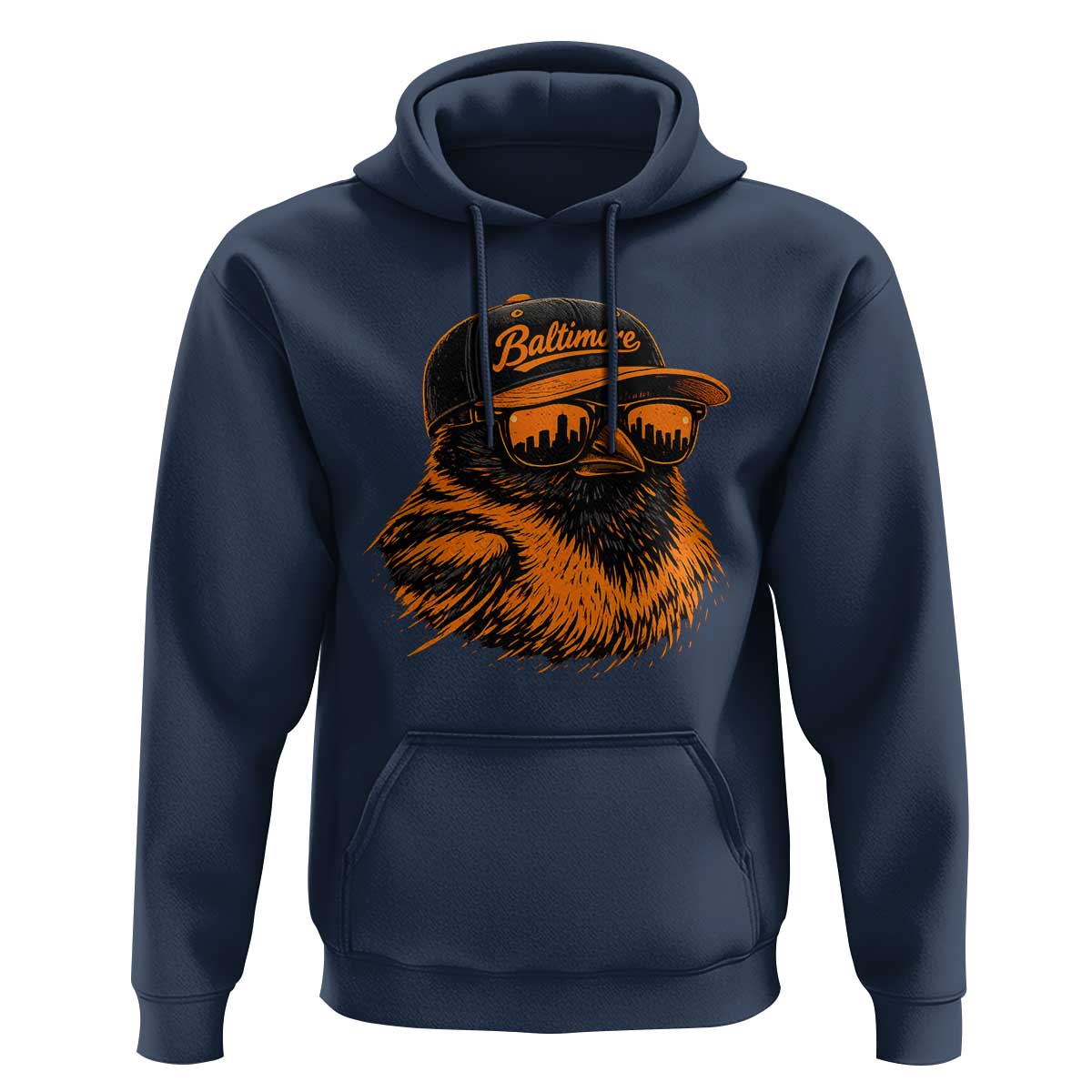 Retro Baltimore Hoodie City Pride Oriole With Sunglasses
