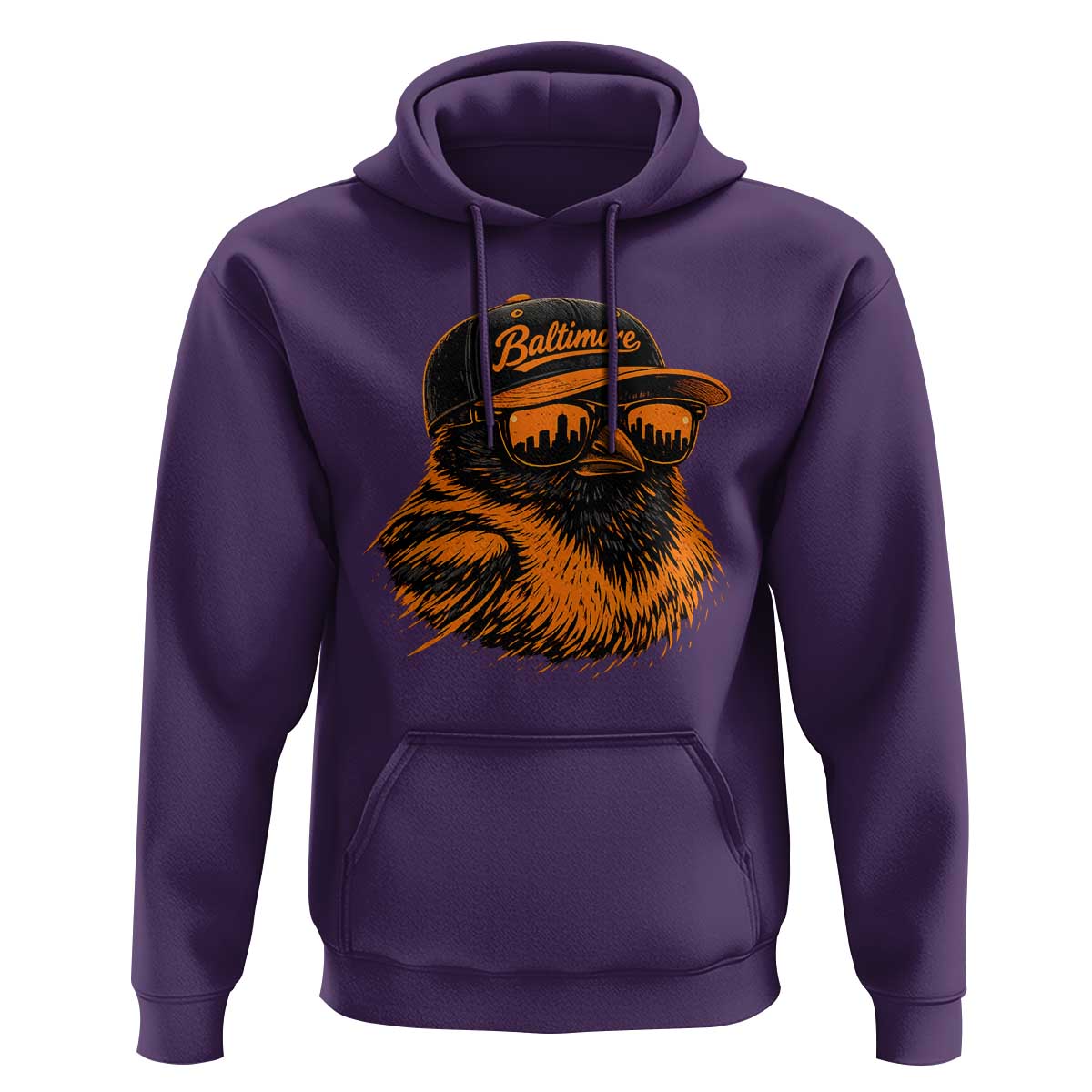 Retro Baltimore Hoodie City Pride Oriole With Sunglasses