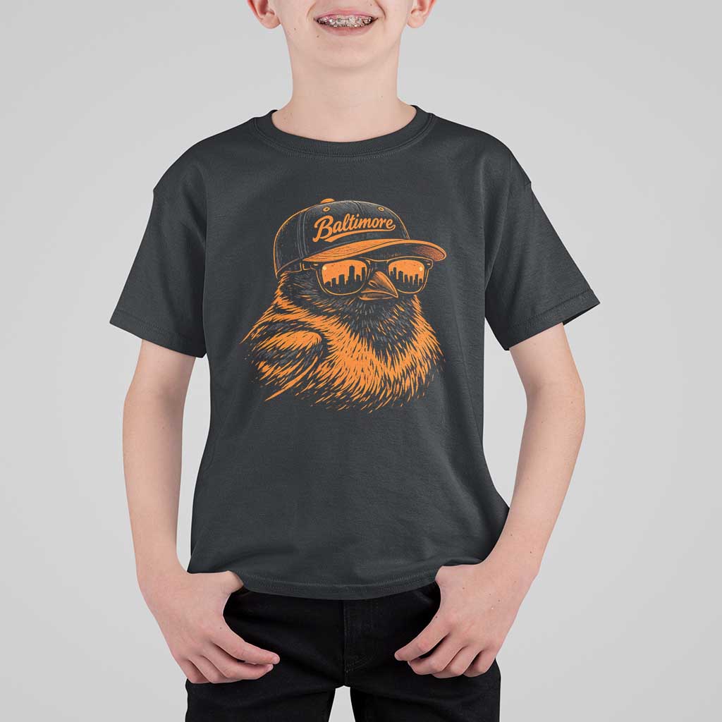 Retro Baltimore T Shirt For Kid City Pride Oriole With Sunglasses