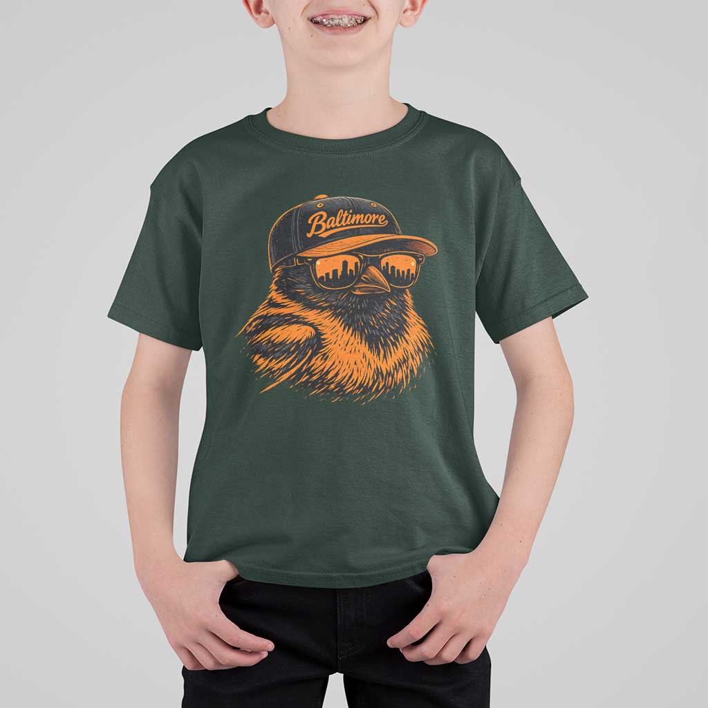 Retro Baltimore T Shirt For Kid City Pride Oriole With Sunglasses