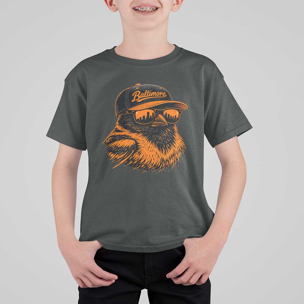Retro Baltimore T Shirt For Kid City Pride Oriole With Sunglasses