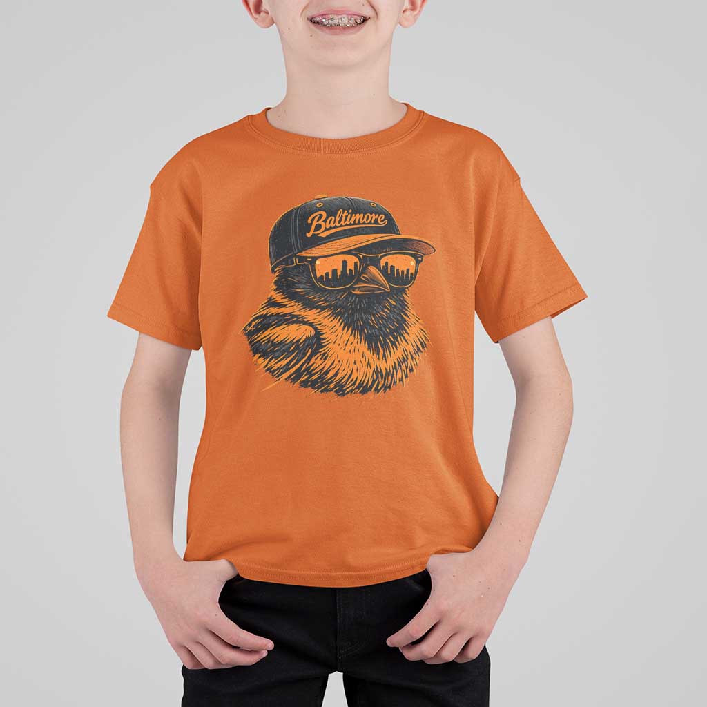 Retro Baltimore T Shirt For Kid City Pride Oriole With Sunglasses