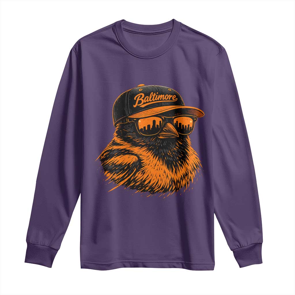 Retro Baltimore Long Sleeve Shirt City Pride Oriole With Sunglasses