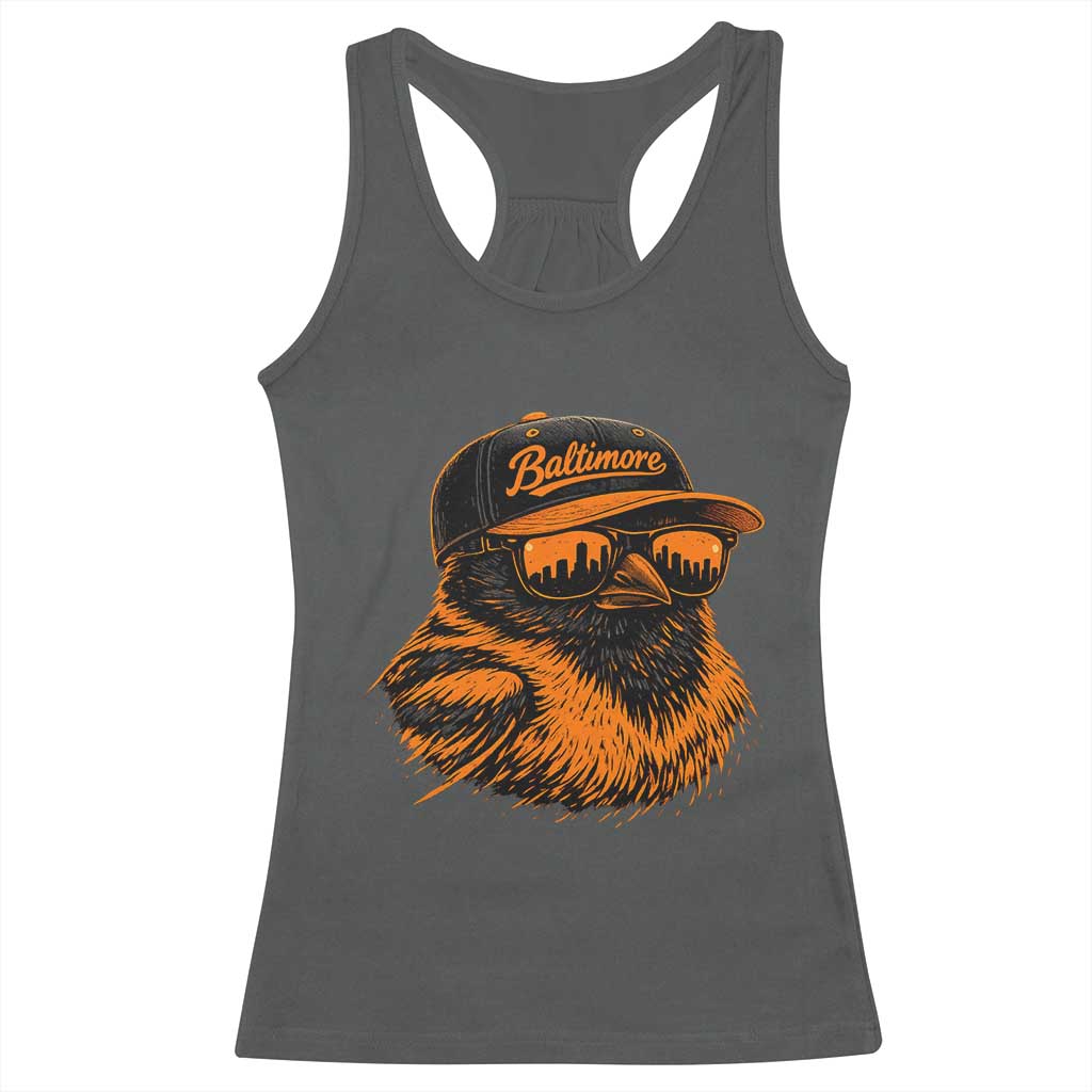 Retro Baltimore Racerback Tank Top City Pride Oriole With Sunglasses