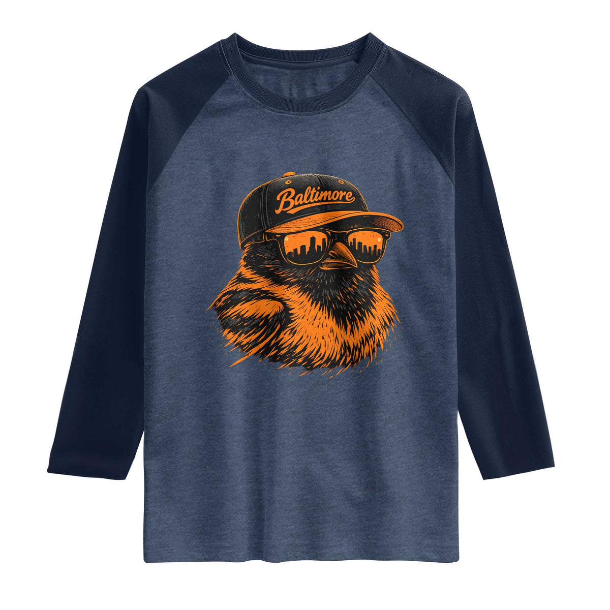 Retro Baltimore Raglan Shirt City Pride Oriole With Sunglasses