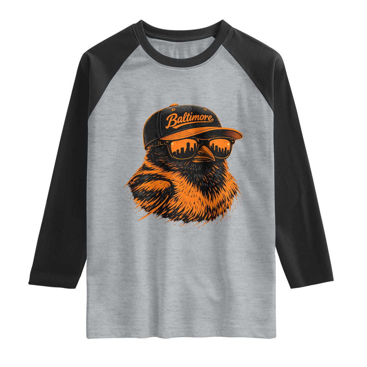 Retro Baltimore Raglan Shirt City Pride Oriole With Sunglasses