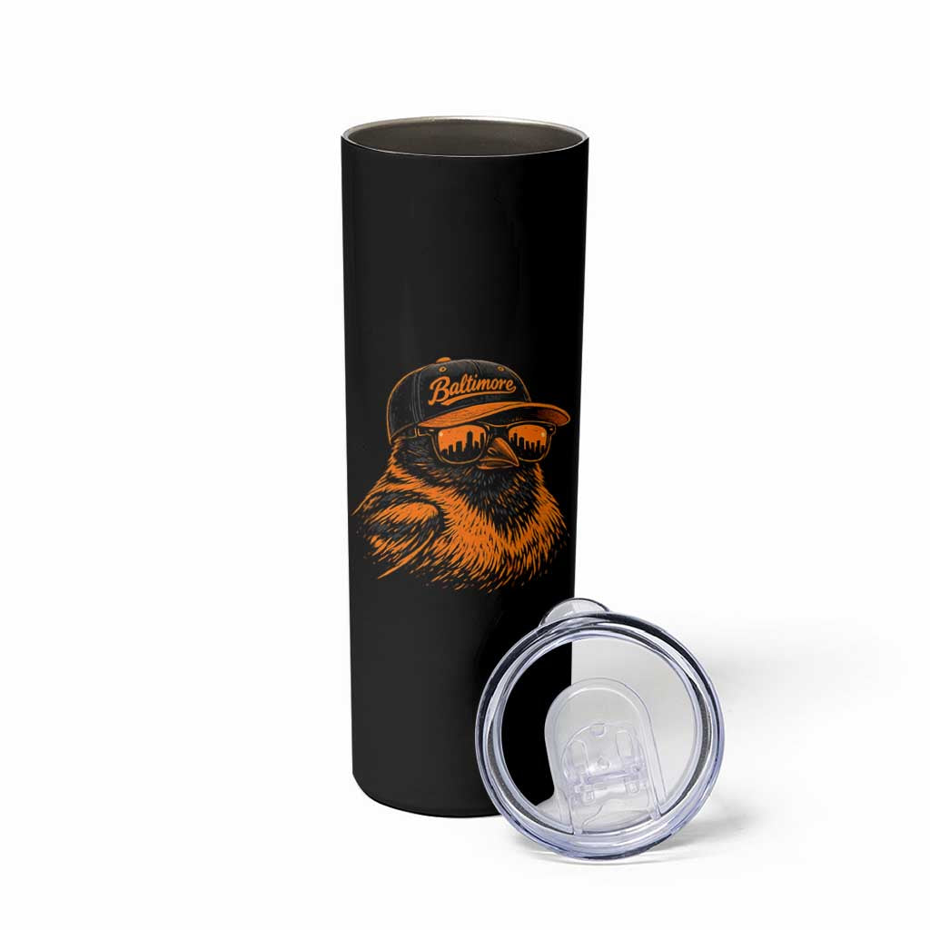 Retro Baltimore Skinny Tumbler City Pride Oriole With Sunglasses