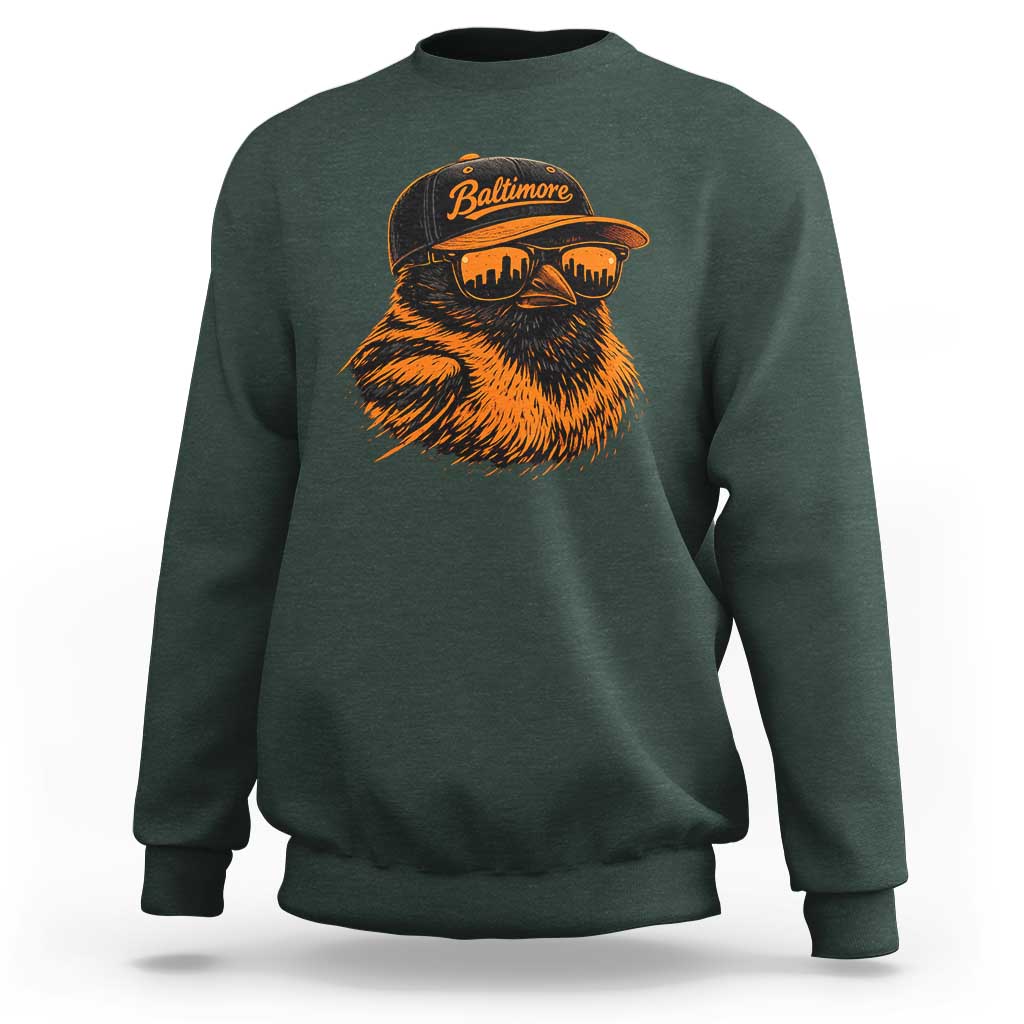 Retro Baltimore Sweatshirt City Pride Oriole With Sunglasses