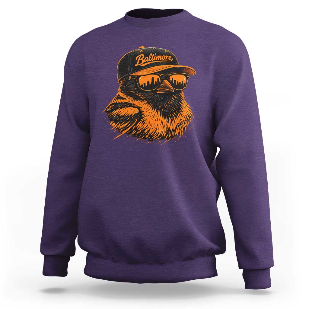 Retro Baltimore Sweatshirt City Pride Oriole With Sunglasses