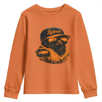 Retro Baltimore Youth Sweatshirt City Pride Oriole With Sunglasses