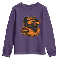 Retro Baltimore Youth Sweatshirt City Pride Oriole With Sunglasses
