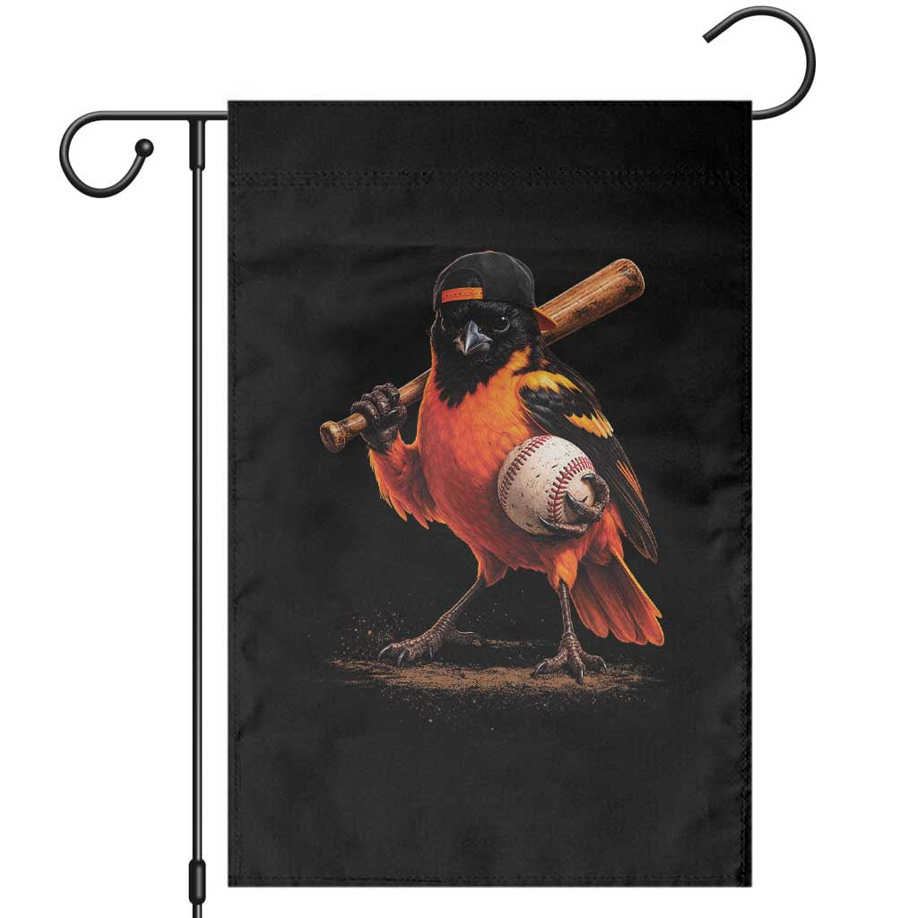 Oriole Baseball Player Garden Flag Retro Funny Bird Mascot Baseball Fans