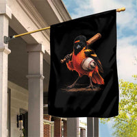 Oriole Baseball Player Garden Flag Retro Funny Bird Mascot Baseball Fans