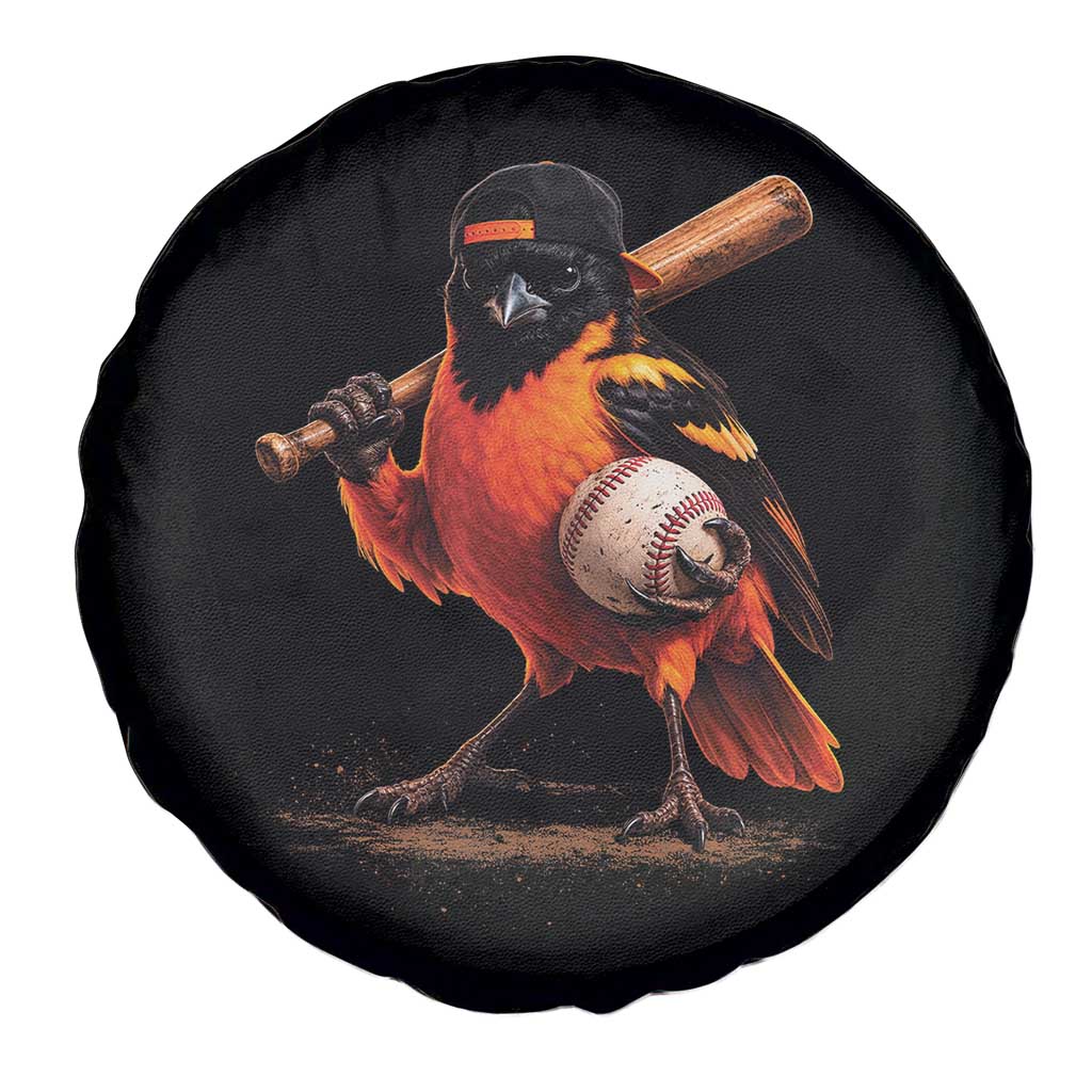 Oriole Baseball Player Spare Tire Cover Retro Funny Bird Mascot Baseball Fans