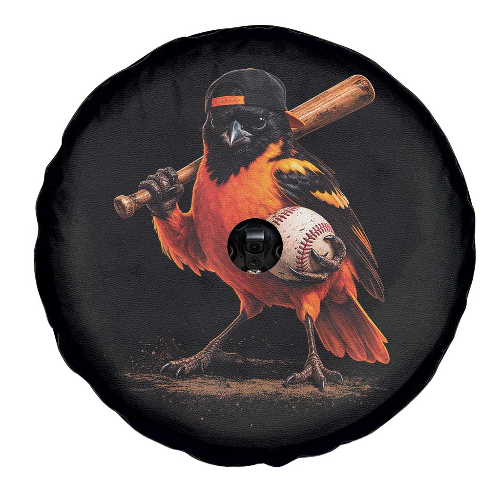 Oriole Baseball Player Spare Tire Cover Retro Funny Bird Mascot Baseball Fans