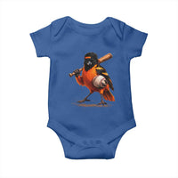 Oriole Baseball Player Baby Onesie Retro Funny Bird Mascot Baseball Fans