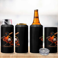 Oriole Baseball Player 4 in 1 Can Cooler Tumbler Retro Funny Bird Mascot Baseball Fans